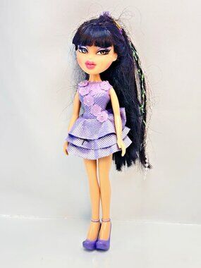 MGA Bratz Crystalicious Jade Doll 2010 With Purple Dress & Shoes Black Hair